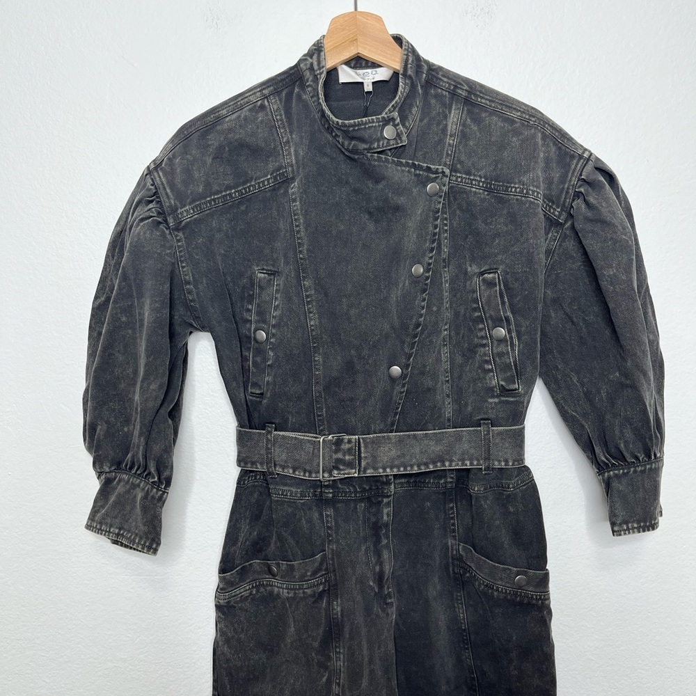 NWT Sea New York Idun Belted Denim Cotton Jumpsuit in Graphite Size 6 - Picture 4 of 10